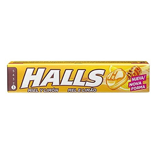 Halls Miel Mentol, Caramelo Miel & Limón, 25.2 g / 0.88 oz c/u (caja de 12)